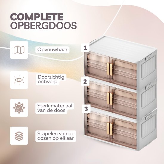 101Products Opbergbox 80L - 65x38x32cm - Stapelbare opbergbox met ...