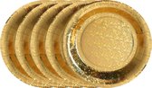 Santex feest wegwerpbordjes - glitter - 50x stuks - 23 cm - goud