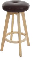 Set van 2 barkrukken Navan, barkruk counter stool, hout imitatieleer draaibaar ~ bordeaux, lichtgekleurde poten