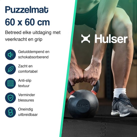 Tapis Puzzle Sport 6 Pièces 60x60cm Hulser - Mousse EVA Antidérapante Pour Gym Et Jeux