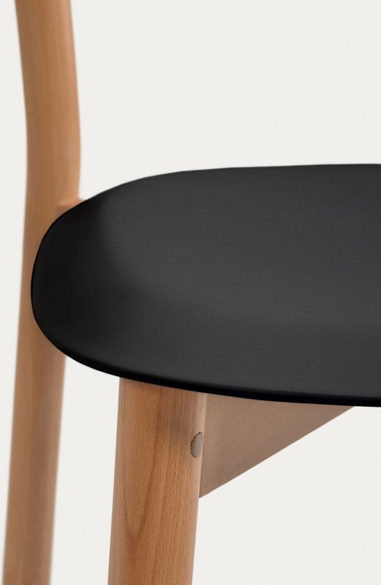 Kave Home - Santina massief beuken stoel in zwart