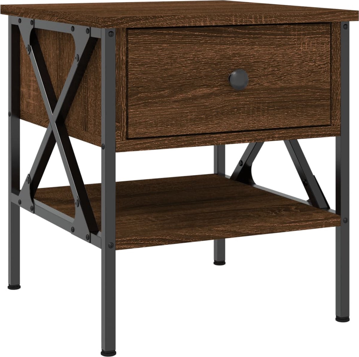 vidaXL Nachtkastjes 2 st 40x42x45 cm bewerkt hout gerookt eikenkleurig, bijzettafel, wandtafeltje, nachttafeltje, wandkastje, nachttafel, nacht kast
