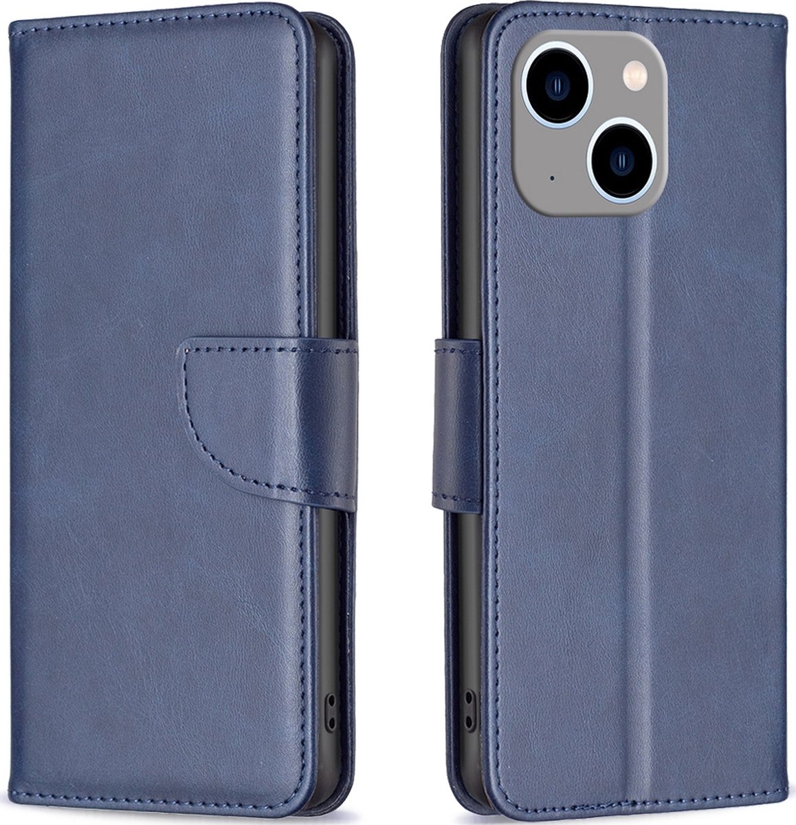 Mobigear Telefoonhoesje geschikt voor Apple iPhone 15 Plus Hoesje | Mobigear Excellent Bookcase Portemonnee | Pasjeshouder voor 3 Pasjes | Telefoonhoesje voor Pinpas / OV Kaart / Rijbewijs - Blauw