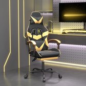 vidaXL Chaise de jeu pivotante avec repose-pieds Similicuir Noir et doré