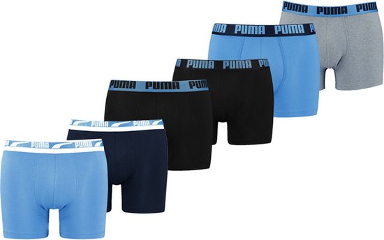 Puma Boxershorts 6-pack Regal Blue / Black / Mid Grey