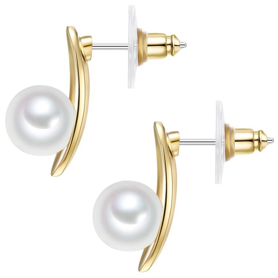 Lulu Jane Orecchini Pendenti Donna In Ottone Con Perle Organiche – Collezione Perlina, Eleganza Classica - 5