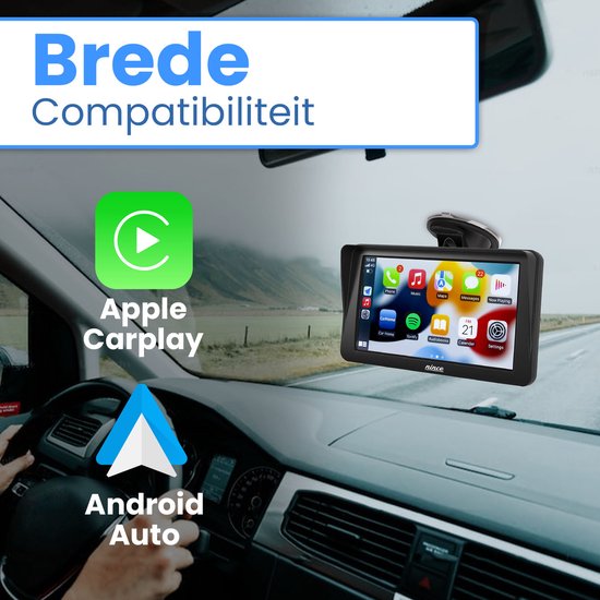 Portable Apple Carplay Sans fil Android Auto Radio stéréo 7 pouces Ips  Lecteur d'écran tactile Voiture Camion GPS Navigation