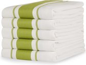 100% katoenen theedoek - pak van 5, groene peper stam streep patroon | keuken handdoek set | Absorberend, sterk, sneldrogend & machinewasbaar |
