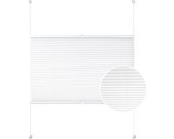 Happyment Luxe Jaloezieën - Rolgordijn Wit - 65x220cm - Isolerend - Zonder boren - Polyester