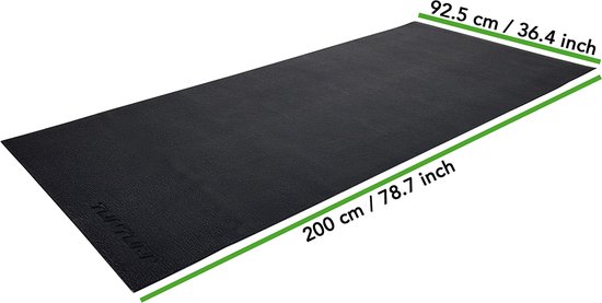 Tunturi Hardloopband mat - Vloerbeschermer - Beschermmat - 200 x 95 x 0,5 cm - Zwart