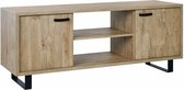 TV-meubel Namibia Eiken - Breedte 170 cm - Hoogte 68 cm - Diepte 50 cm - Met planken - Met openslaande deuren