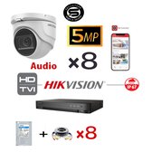 Kit HIKVISION 5 MP AUDIO DVR 8 CH HD - 8x Turret Camera 5MP - 2TB HDD
