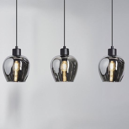 Lampe suspendue 3 lumières avec verre fumé - Vegas