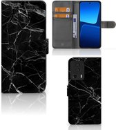 Telefoonhoesje Xiaomi 13 Lite Wallet Book Case Vaderdag Cadeau Marmer Zwart