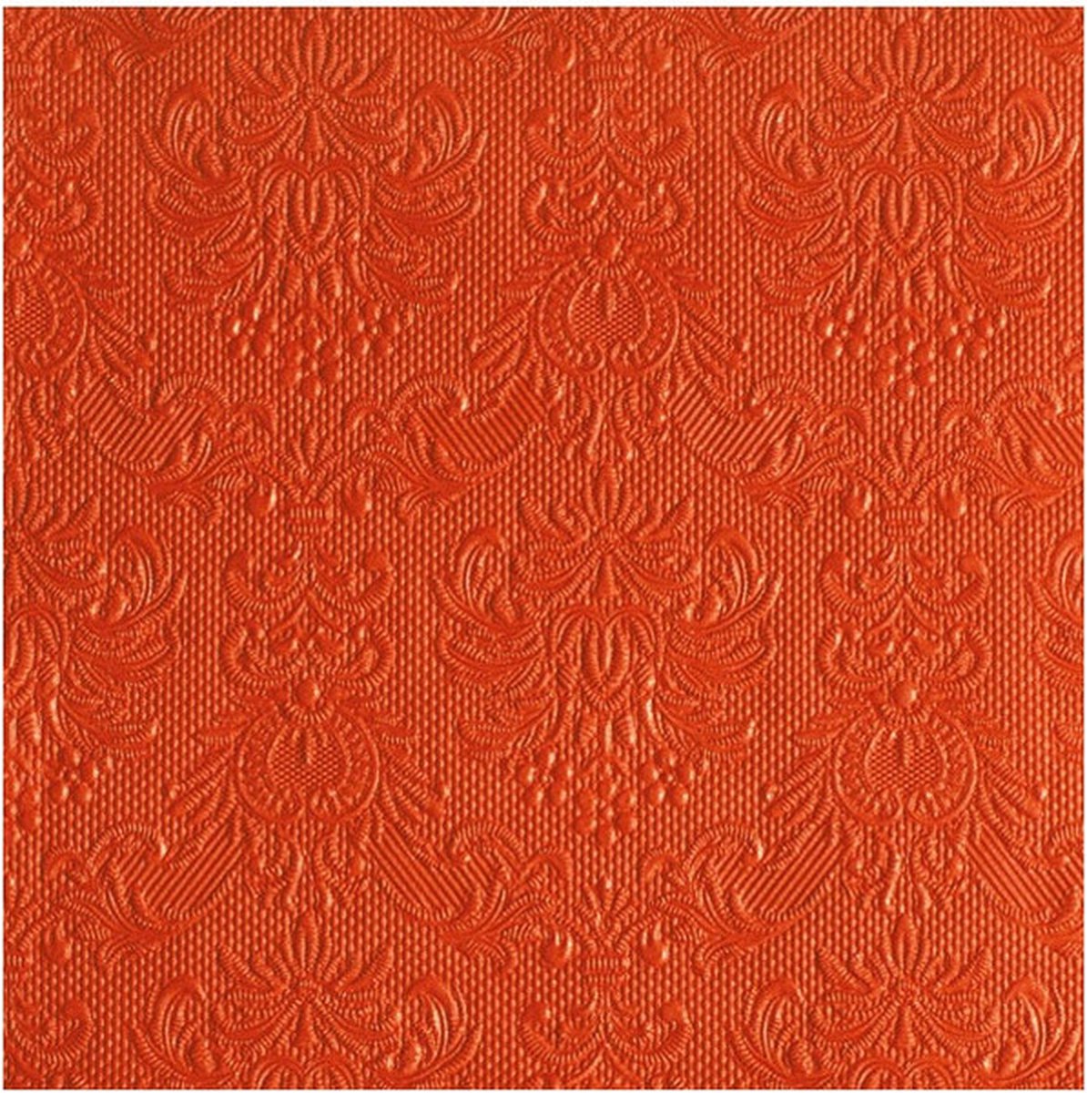 Servetten Luxe - 45x stuks - 33 x 33 cm - oranje - barok patroon - 3 laags