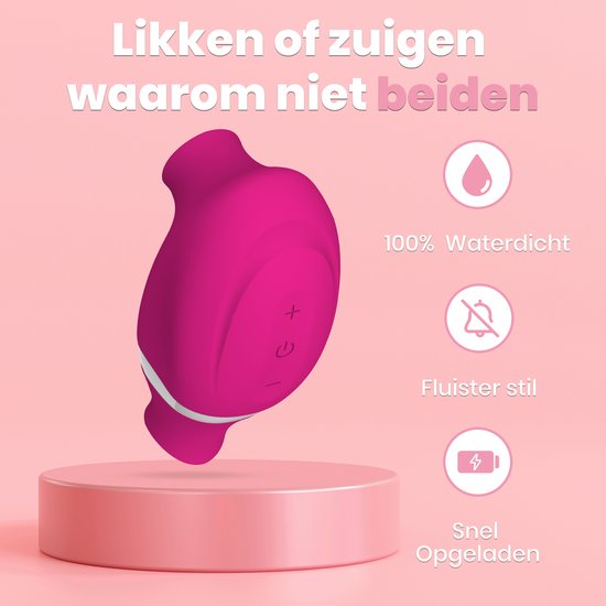 ❤ Vibrateurs pour femmes Vibromasseur à pression de léchage de clitoris 2-en-1 - Vibromasseur de langue - Pression de clitoris - Piston - Sex Toys - Jouets sexuels