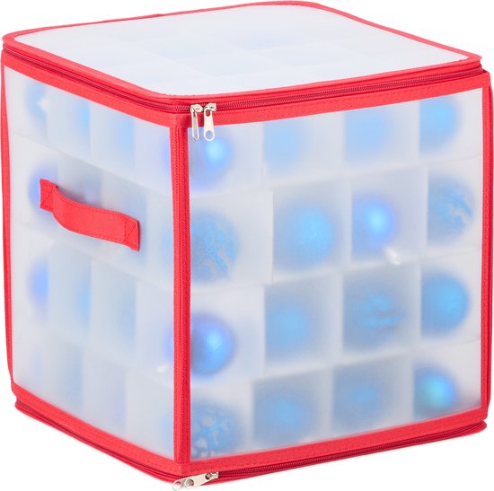 Boîte de rangement boules de Noël Relaxdays - Boîte de rangement décorations de Noël - Organisateur de boules de Noël