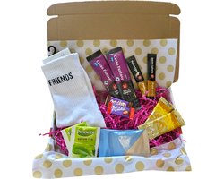 Cadeau box – Vriendschap - Vriend - Beste Vriend - Friends - Verrassings Pakket - Gift box - Grappig - Cadeau voor vrouw man – Kado – Sokken - Geschenkdoos –LuckyDay Socks - Maat 37-44