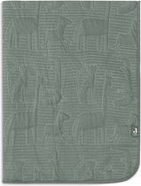 Jollein - Deken Ledikant 100x150cm - Dekentje Baby - Jungle Jambo Ash Green/Laurel