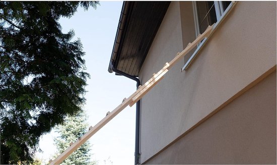 Kattenladder, kattentrap voor balkon, trap, 4 m, met metalen haken