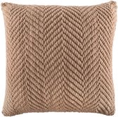 Tiseco - Coussin (rempli) RENEE - tricoté, housse amovible, lavable en machine - 45x45 cm, sable