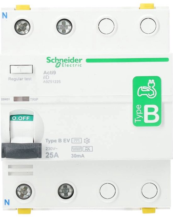 Schneider Electric | A9D56610 | Aardlekschakelaar met lijnbeveiliging 10A B 30mA A - Aardlekschakelaar B10 / 0,03A A9D56610 | Aardlekautomaat