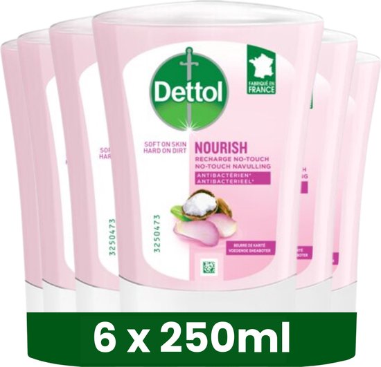 Foto: Dettol handzeep no touch navulling antibacterieel galamboter 250ml x6 voordeelverpakking