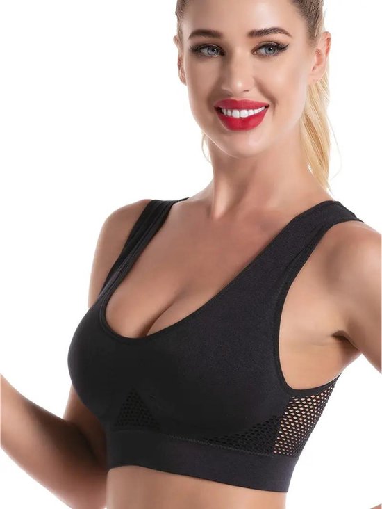 BH Nivard Sans Armatures - Sans Bracelets - Soutiens-gorge Push -up - Soutien-gorge Comfort - Mixte - Zwart - Taille XL