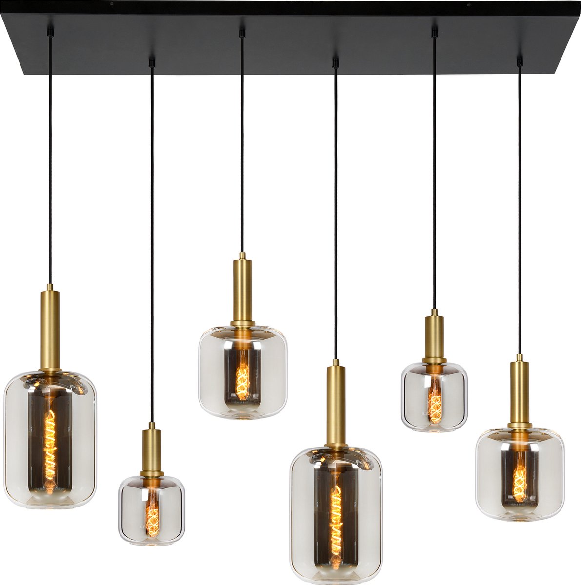 Lucide JOANET - Hanglamp - 6xE27 - Fumé