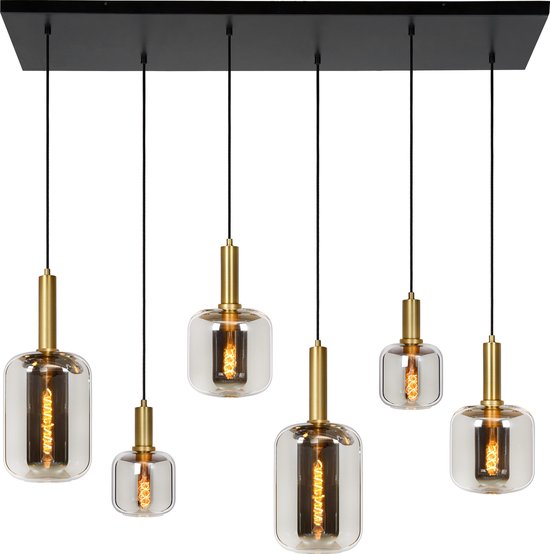 Lucide JOANET - Hanglamp - 6xE27 - Fumé