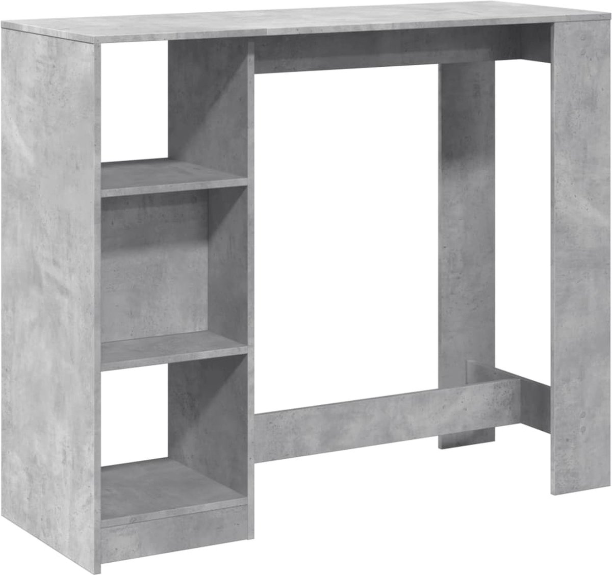 vidaXL Bartafel - met - schap - 124x46x103,5 - cm - bewerkt - hout - betongrijs
