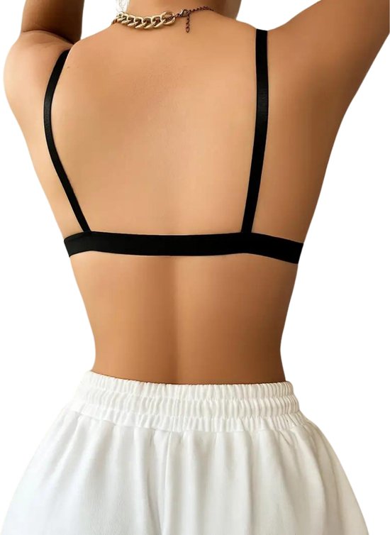 BH Nivard Sans Armatures - Sans Bracelets - Soutiens-gorge Push -up - Soutien-gorge Comfort - Mixte - Zwart - Taille XL