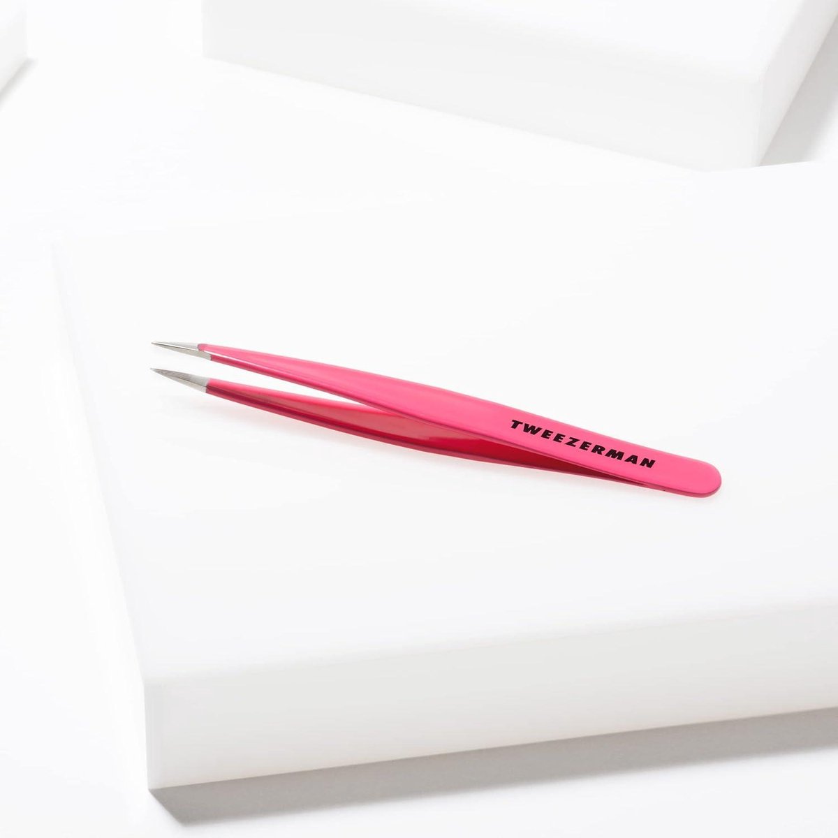 Precisiepunt pincet van roestvrij staal Pretty in Pink met LED verlichting