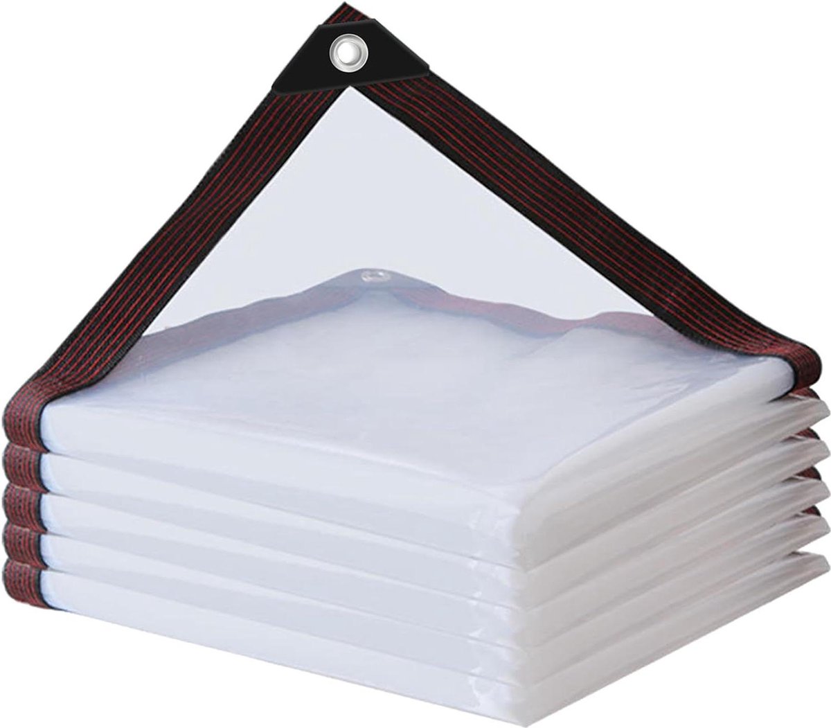 Waterdicht tentzeil - transparant met oogjes - buiten, weerbestendig, opvouwbaar - anti-uv, plantenisolatie - stofdicht, PE-materiaal - 2x2