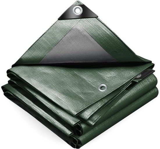 ECD Germany Dekzeil Met Ogen 3x5m 15m² 180g/m² Blauw Polyethyleen Schimmelwerend Waterdicht