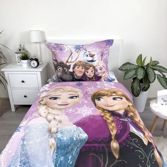 Frozen Dekbedovertrek Snowflakes - Eenpersoons - 140 x 200 cm - Katoen