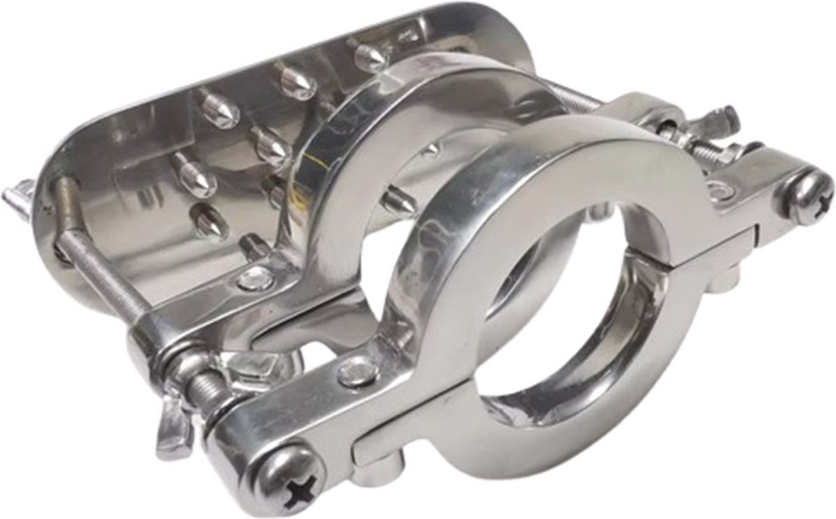 Goedkoopste Dubbele Ballencrusher met Spikes - RVS - Scrotum - Balzak - Crusher - Brancard - BDSM