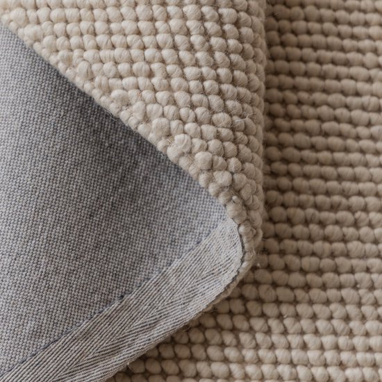 Tapis en Wool Mollie de Carpet Studio - 140 x 200 cm - Tapis à poils ras pour salon et chambre - Tapis Sable