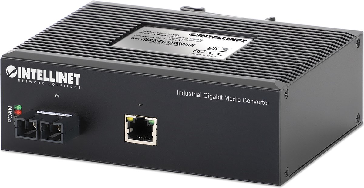 Intellinet 508346 netwerk media converter 1000 Mbit/s 1310 nm Single-mode Zwart