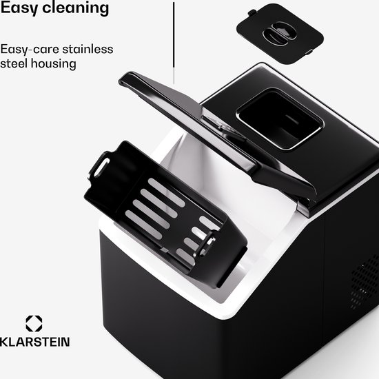 Klarstein ijsblokjesmachine - roestvrij staal, 13 kg/24 uur, touchscreen, kristalheldere ijsblokjes, laag energieverbruik, ideaal voor feestjes/tuinfeesten - voor Thuis - Ice Maker - Ice Cube Maker - IJsmaker - IJsblokjesmaker van Klarstein — afbeelding 4