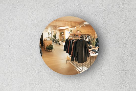 Miroir rond - Miroir sur toute la longueur - Sans cadre - Bronze - Diamètre : 60 cm - Épaisseur : 4 mm - Incl. Colle miroir