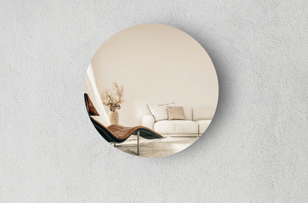 Wandspiegel - Rond - Diameter 300 mm - Brons - Met spiegellijm - In Nederland Geproduceerd - Top Kwaliteit Wandspiegel Zonder Lijst