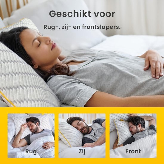 Traagschuim Hoofdkussen met 3D-rand - Bamboo - Zydante Swisstech