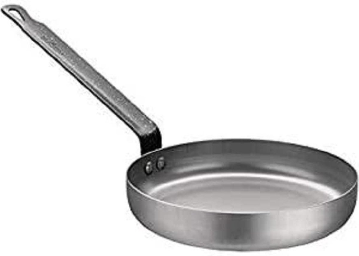Omelet Pan 8In Staal Koekengerei - Heavy Duty Non Stick - Zilver