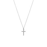 Zilveren ketting met een kruishanger.