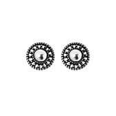 Lucardi Dames Oorbellen bol/rond Bali - Oorbellen - Cadeau voor vrouwen - 925 Zilver - Zilverkleurig