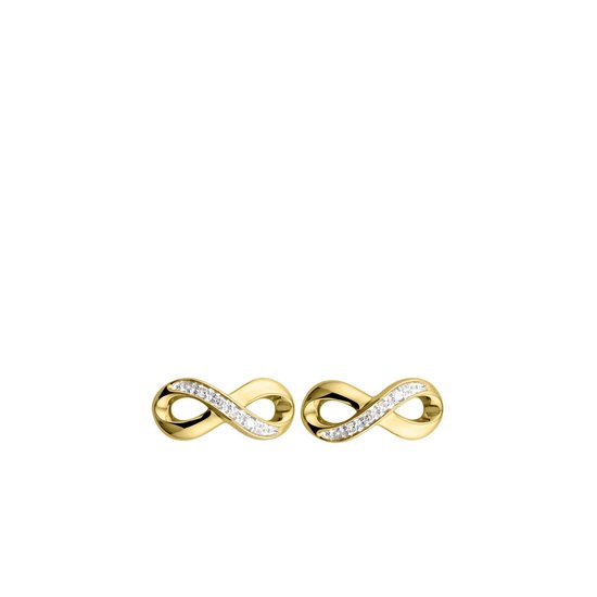 Diamond Luxury - Boucles d'oreilles infini en or jaune avec 8 diamants