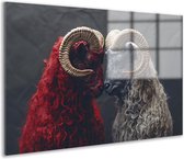 Peinture sur verre mouton - Peintures sur verre Animaux - Peinture sur verre Herbe - Tableaux modernes - Peintures sur plexiglas - Décoration murale verre acrylique 75x50 cm