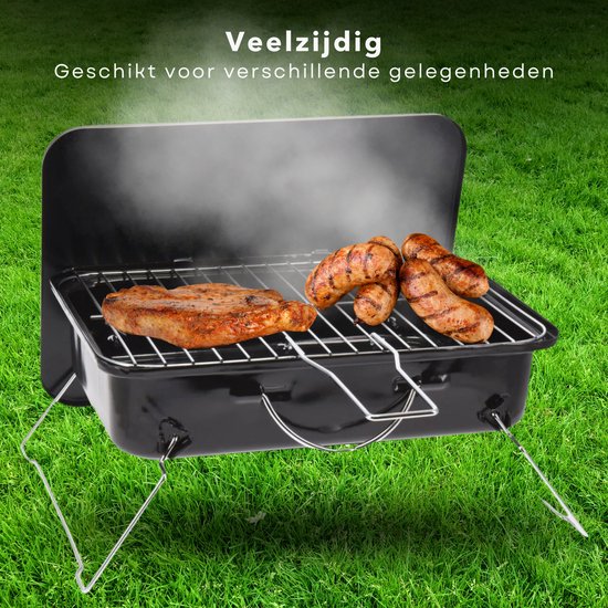 Cheqo® Draagbare Tafelbarbecue - Tafel Barbecue - Kleine BBQ voor Balkon, Camping en Strand - 35x25 cm van Cheqo — afbeelding 3