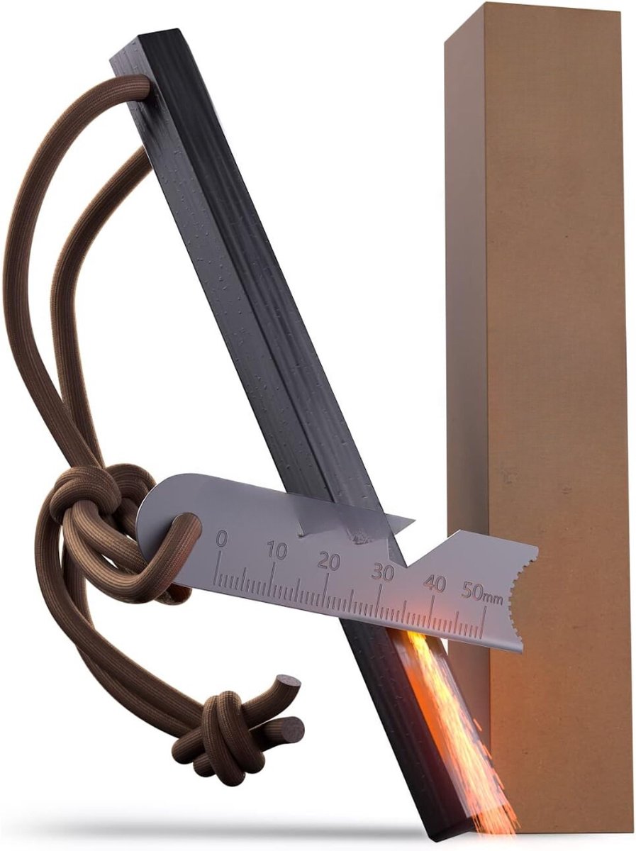 Lexium Vuurstarter - Vuursteen - Firesteel - Magnesium stick - Firestarter - Survival spullen - Vonkstaaf